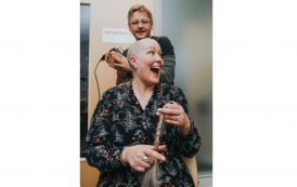 Liza loses her locks for charity